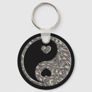 Porte-clés Yin & Yang / Hearts SILVER