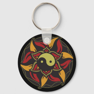 Porte-clés Yin Yang Lotus en floraison
