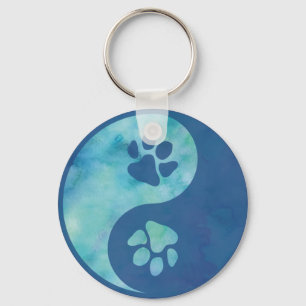Porte-clés Yin Yang Paw Blue