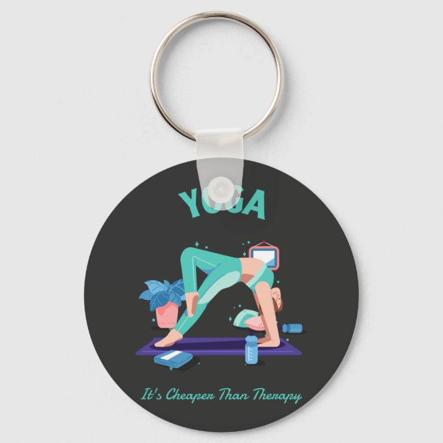 Porte-clés Yoga C'est moins cher que la thérapie (Recto)
