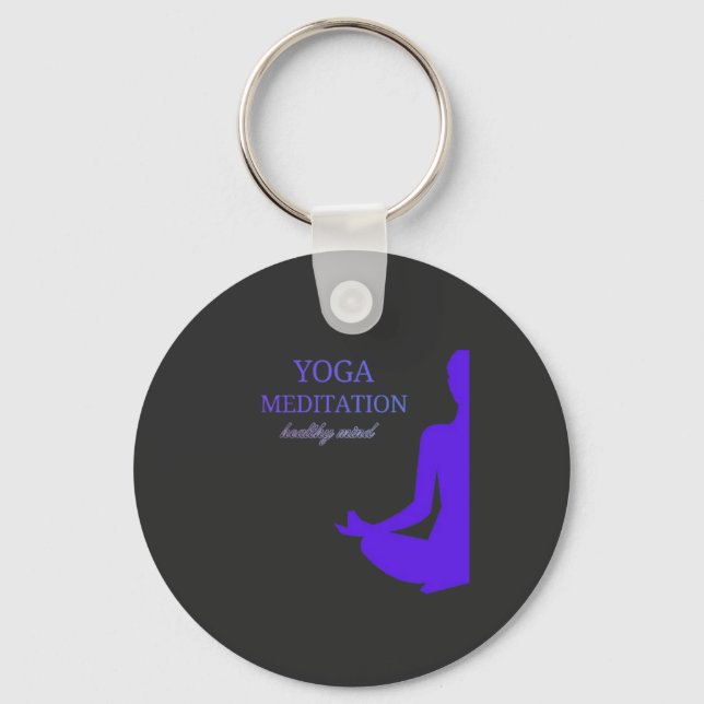 Porte-clés Yoga et méditation pour un esprit sain (Recto)
