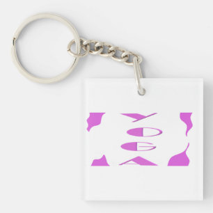 Porte-clés Yoga méditation détente pale violet blanc yoga