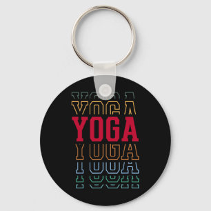 Porte-clés Yoga Texte Superposé Drôle Instructeur Coach _1