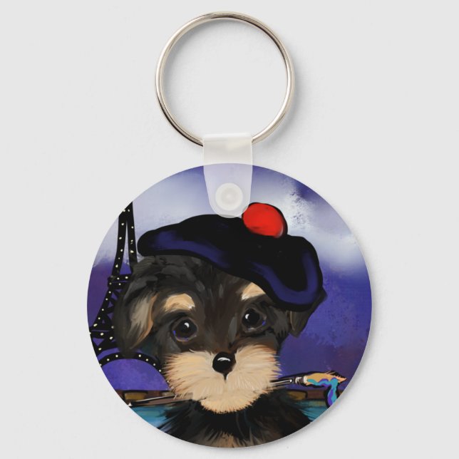 PORTE-CLÉS YORKIE POO ARTISTE À PARIS (Recto)