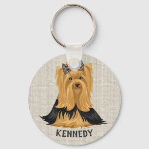 Porte-clés Yorkie Puppy   Chien Yorkshire Terrier Personnalis