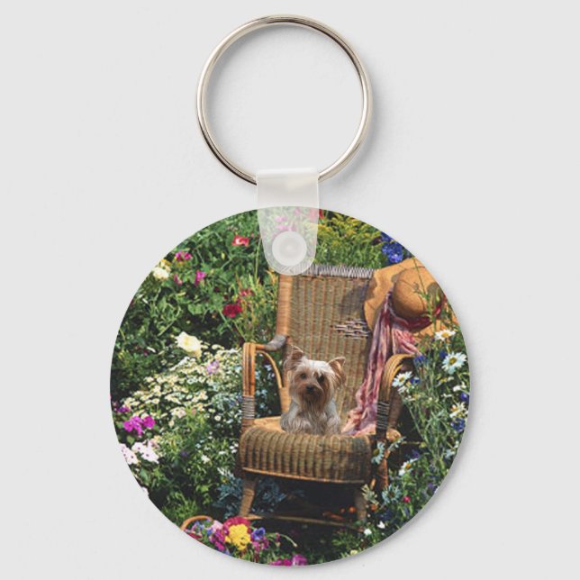 Porte-clés Yorkshire Terrier Jardin Porte - clé (Recto)