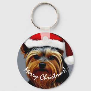 Porte-clés Yorkshire Terrier Noël