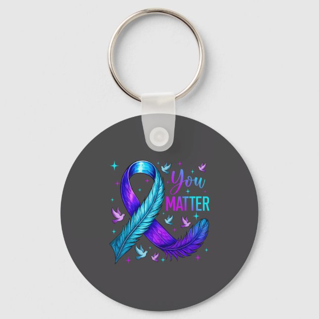 Porte-clés You Ribbon Bird Suicide Prevention Awareness  (Recto)