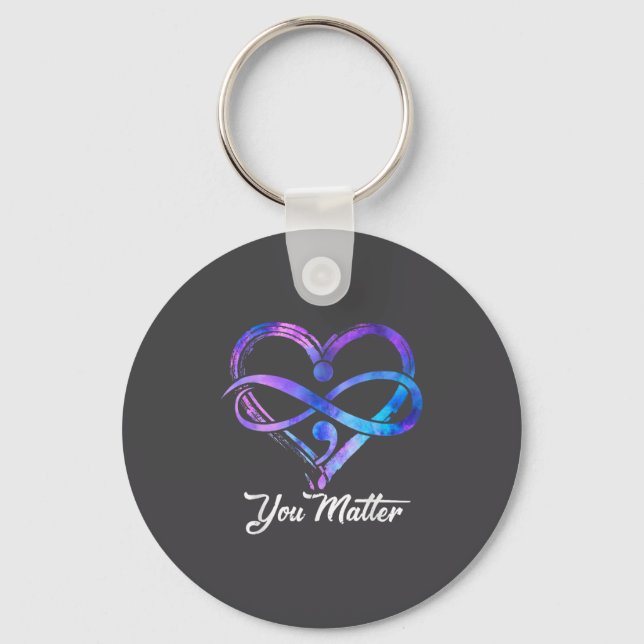 Porte-clés You Suicide Prevention Awareness Heart Men Women  (Recto)