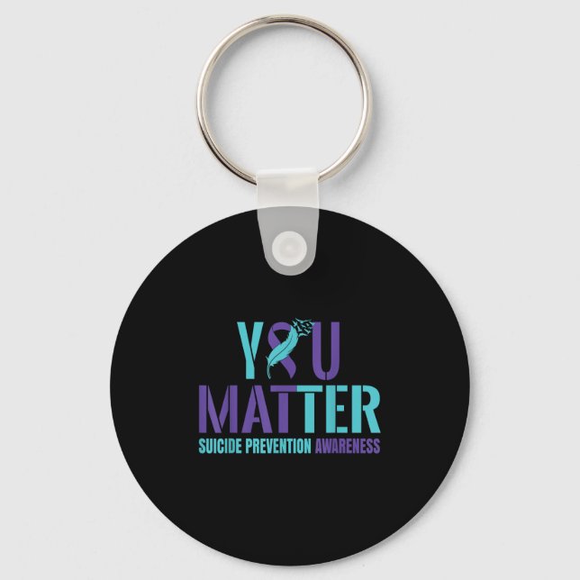 Porte-clés You - Suicide Prevention Teal Purple Awareness Rib (Recto)