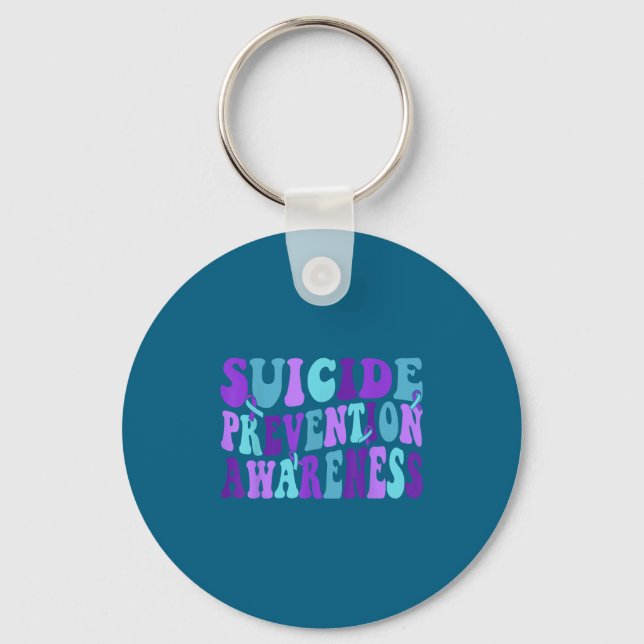 Porte-clés You Suicide Prevention Teal Purple Awareness Ribbo (Recto)