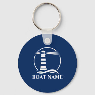 Porte-clés Your Boat Name with Classic Lighthouse