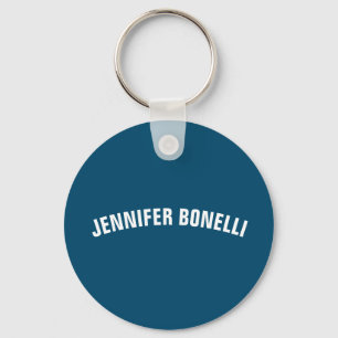 Porte-clés Your name minimalist modern ocean blue color