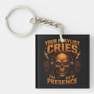 Porte-clés Your Playlist Cries Skull Headphone Music