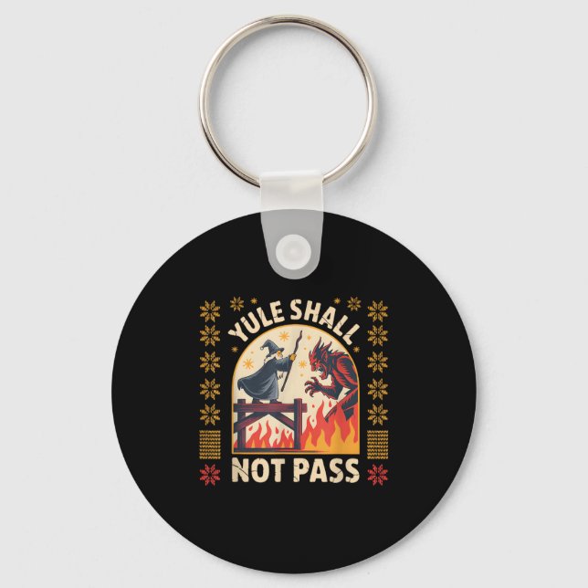 Porte-clés Yule Shall Not P Fantasy Krampus Holiday Pun Funny (Recto)