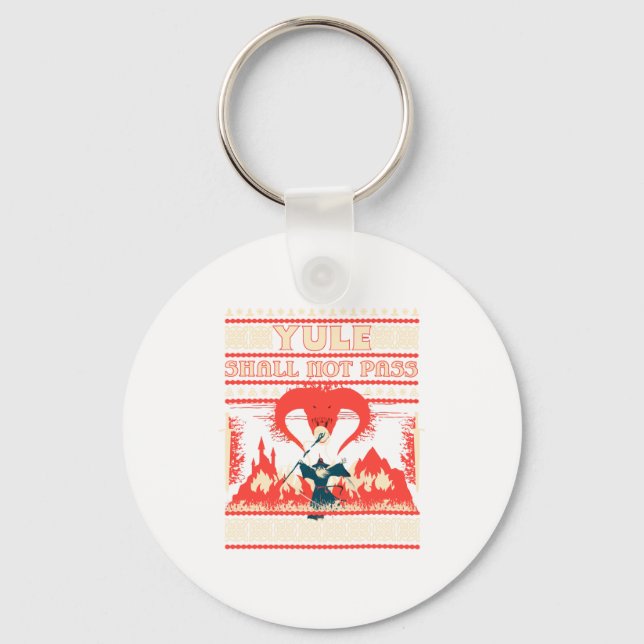 Porte-clés Yule Shall Not P Fantasy Wizard Holiday Pun Funny  (Recto)