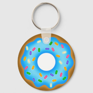 Porte-clés Yummy Bleu glacé arrosé douceur Doughnut