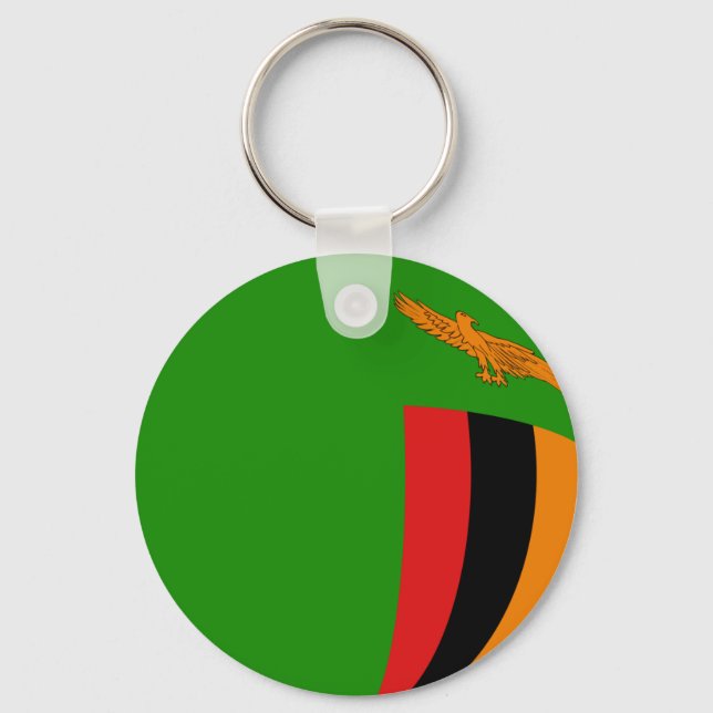 Porte-clés Zambie Porte - clé du drapeau Fisheye (Recto)