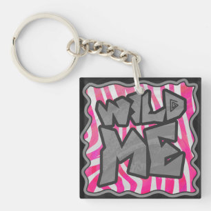 Porte-clés Zebra Hot Rose et White Wild Me