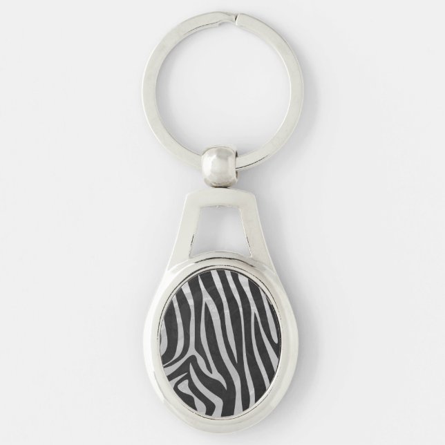 Porte-clés Zebra noir et gris clair (Devant)