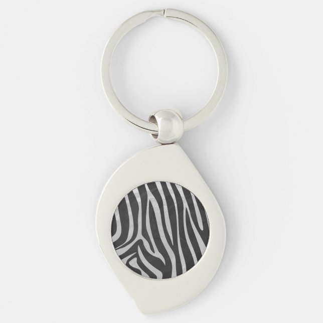 Porte-clés Zebra noir et gris clair (Devant)