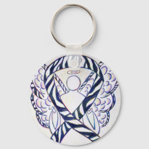 Porte-clés Zebra Stripe Awareness Ribbon Angel Porte - clé d'