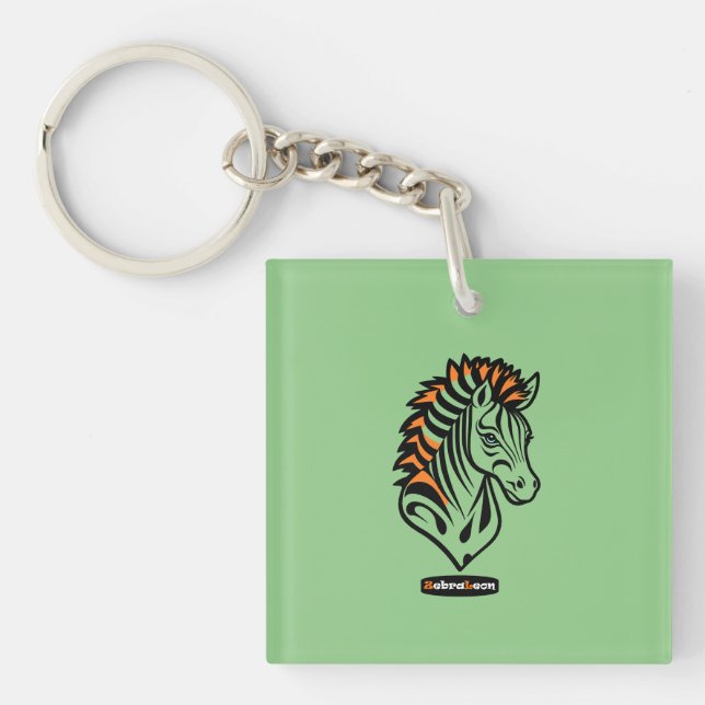 Porte-clés ZebraLeon adaptatif - illustration avec texte (Devant)