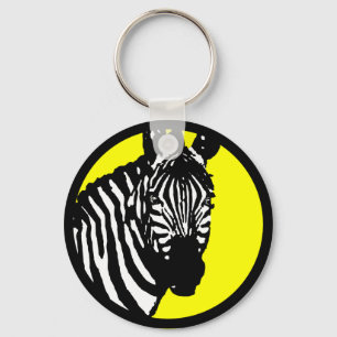 Porte-clés zèbre. couleur cercle personnalisable.