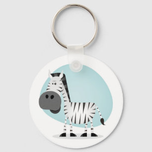 Porte-clés Zèbre mignon de bande dessinée