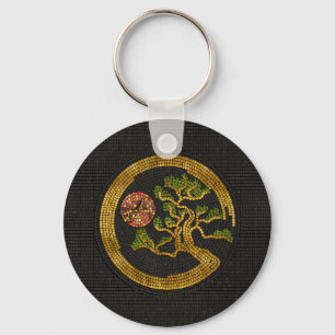 Porte-clés Zen Enso Circle and Bonsai Tree Mosaic