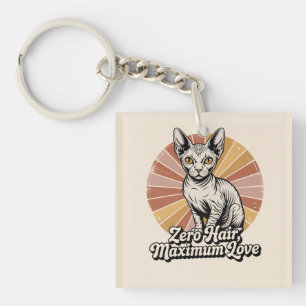 Porte-clés Zéro Cheveux Amour Maximum Sphynx Rétro