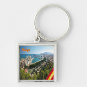 Porte-clés zES032 panorama de MALAGA, Espagne, Europe,