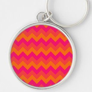 Porte-clés Zigzag orange et rose