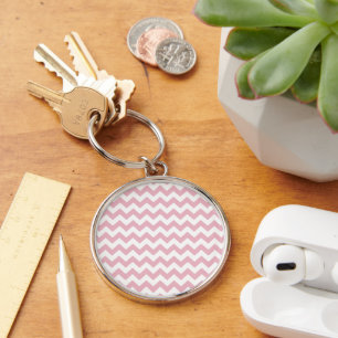 Porte-clés Zigzag rose, Chevron rose, Motif géométrique