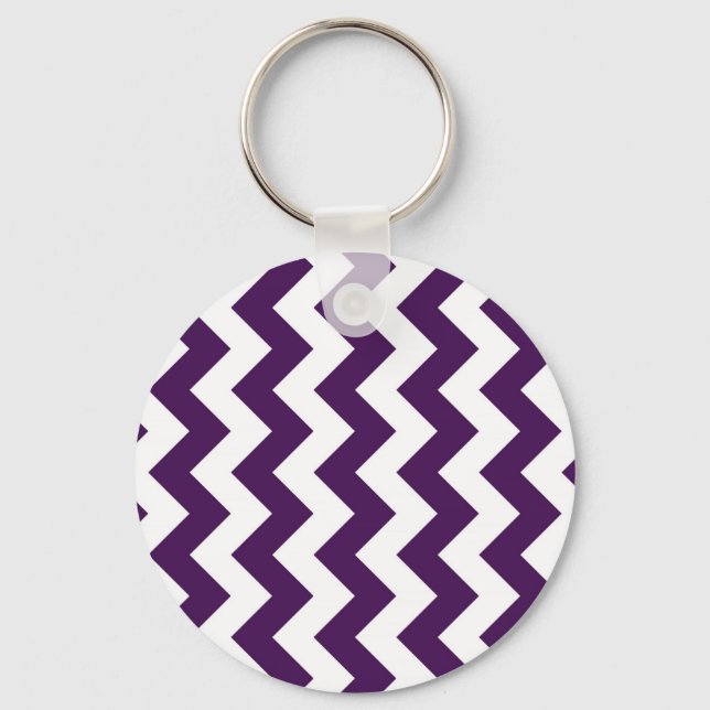 Porte-clés Zigzag violet et blanc (Recto)