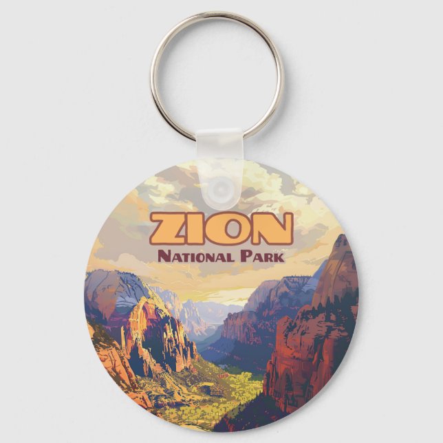 Porte-clés Zion National Park Utah Moab Canyon Retro (Recto)