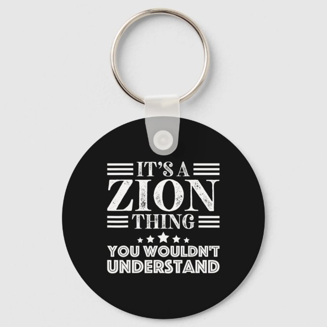 Porte-clés Zion Prénom Personnel Anniversaire Fête des pères  (Recto)