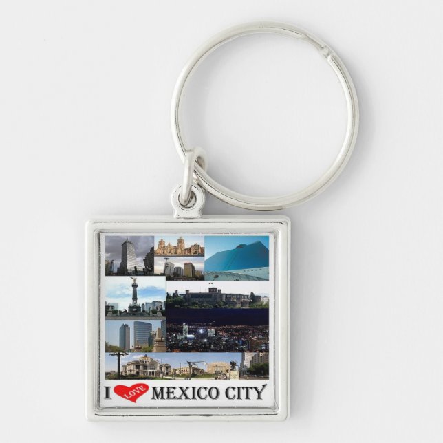Porte-clés zMX008 mosaïque de MEXICO CITY I Love, (Devant)