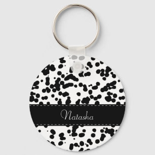 Porte-clés Zones dalmatiennes noires et blanches