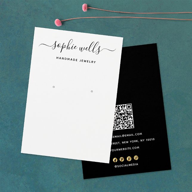 Porte d'affichage noir blanc QR Code de script (Créateur téléchargé)