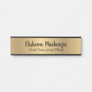 Porte de bureau Faux Gold Signes Nom Plaque