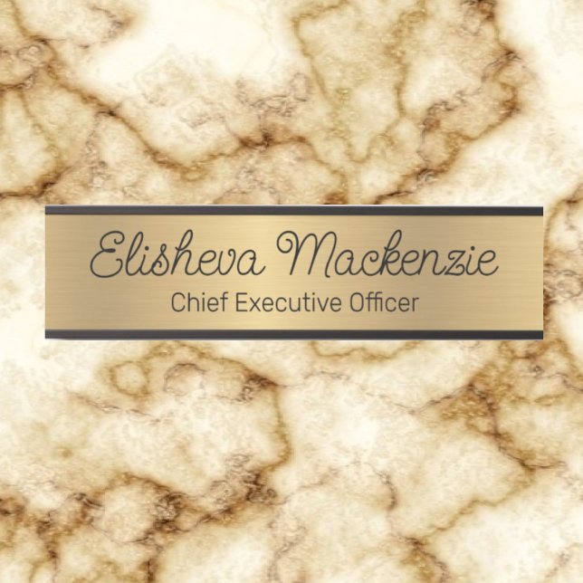 Porte de bureau Faux Gold Signes Nom Plaque (Créateur téléchargé)