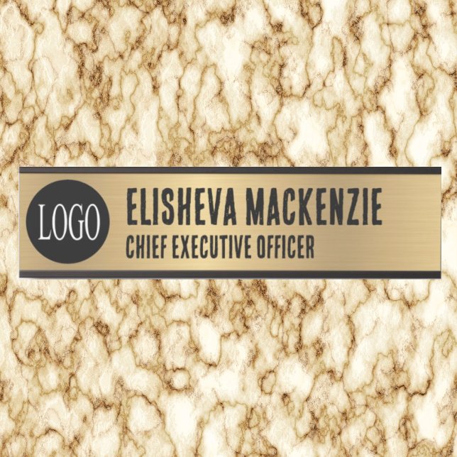 Porte de bureau Faux Gold Signes Nom Plaque (Créateur téléchargé)