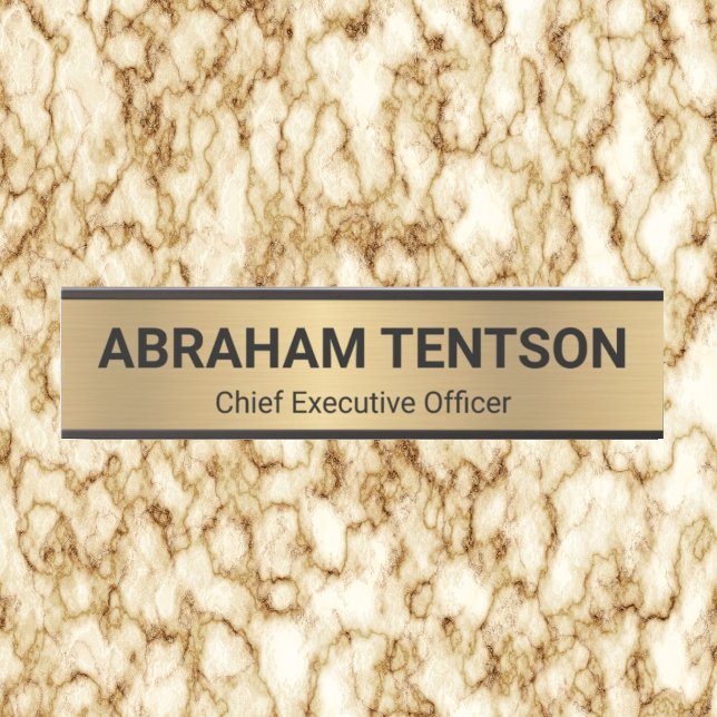 Porte de bureau Faux Gold Signes Nom Plaque (Créateur téléchargé)