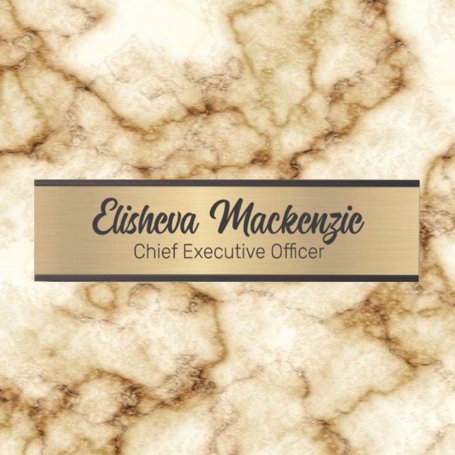 Porte de bureau Faux Gold Signes Nom Plaque (Créateur téléchargé)