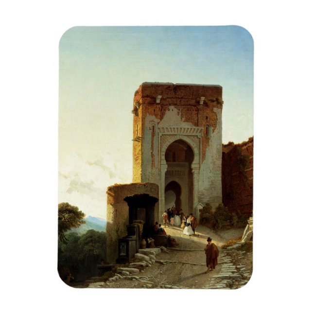 Porte de Justice, Alhambra, Granada (Öl auf Leinwa Magnet (Vertikal)