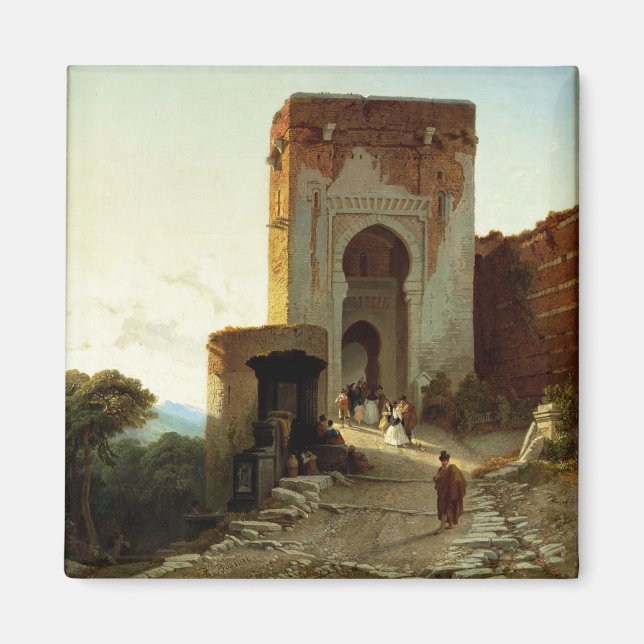 Porte de Justice, Alhambra, Granada (Öl auf Leinwa Magnet (Vorne)