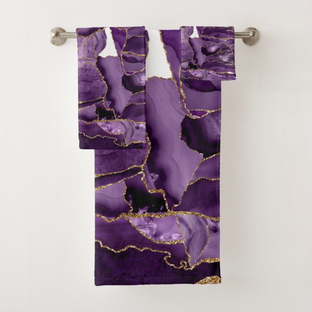 Porte de parties scintillant violet et or (En situation)