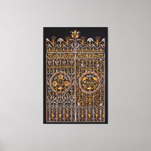 Porte d'or en toile étirée