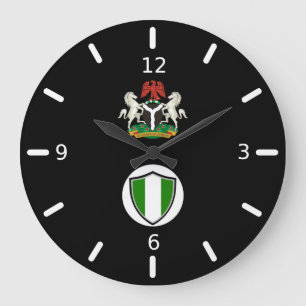 Porte-drapeau nigérian armes à grande horloge